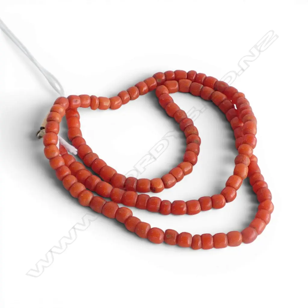 CORAL BEAD NECKLACE L.390mm Image 1++