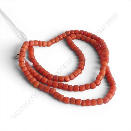 CORAL BEAD NECKLACE L.390mm