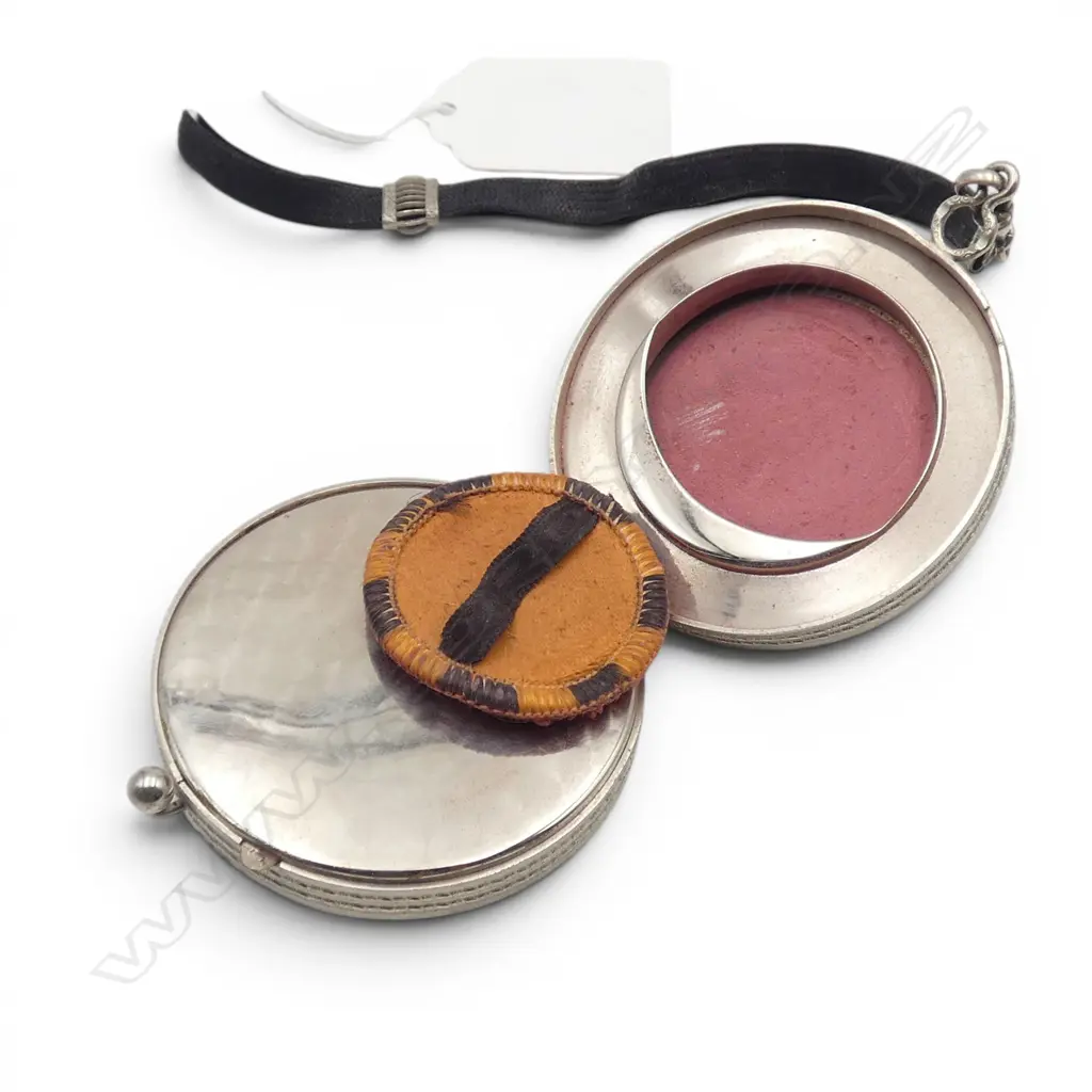 GUILLOCHE ENAMEL DOUBLE COMPARTMENT COMPACT 53mm dia Image 1++
