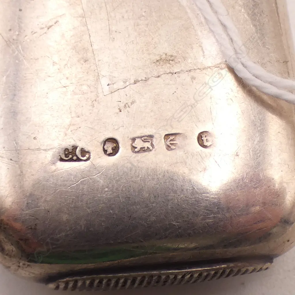 STG SILVER PLAIN VESTA. Birmingham 1876. Push button opening. 19gms Image 1++