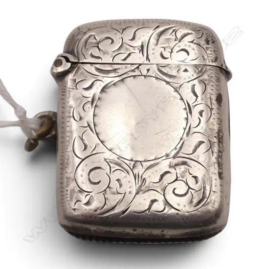 STG SILVER engraved VESTA W SUSPENSION LOOP Birmingham 1899. 20gms