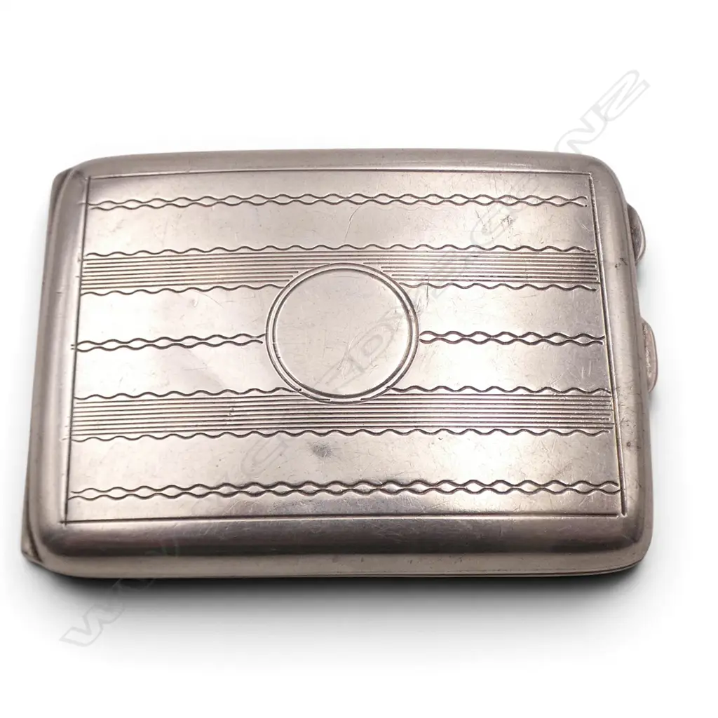 STG SILVER ENGRAVED SMALL CIGARETTE CASE. Birmingham 1923. 31gms Image 1++