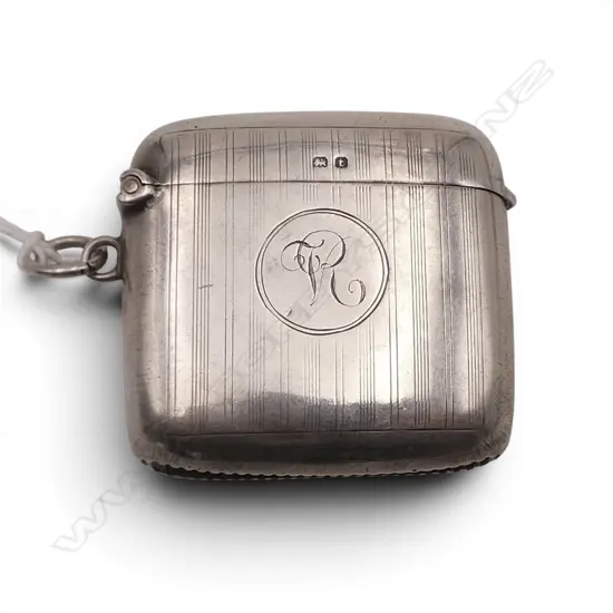Birmingham 1918 SILVER MACHINE ENGRAVED VESTA  34.6