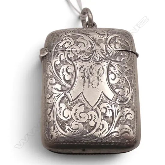 Birmingham 1899 SILVER ENGRAVED VESTA  24.8gms