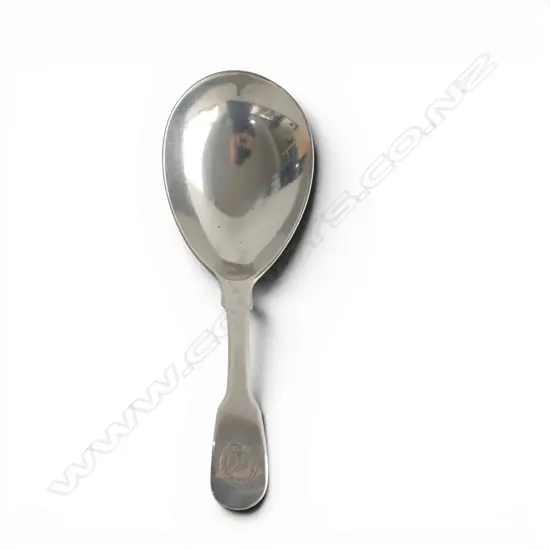 George III silver caddy spoon fiddle pattern London 1804 by Randall Chatterton 15gms