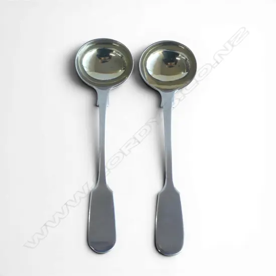2 STG SILVER SALT SPOONS, LONDON 1843, 29gms