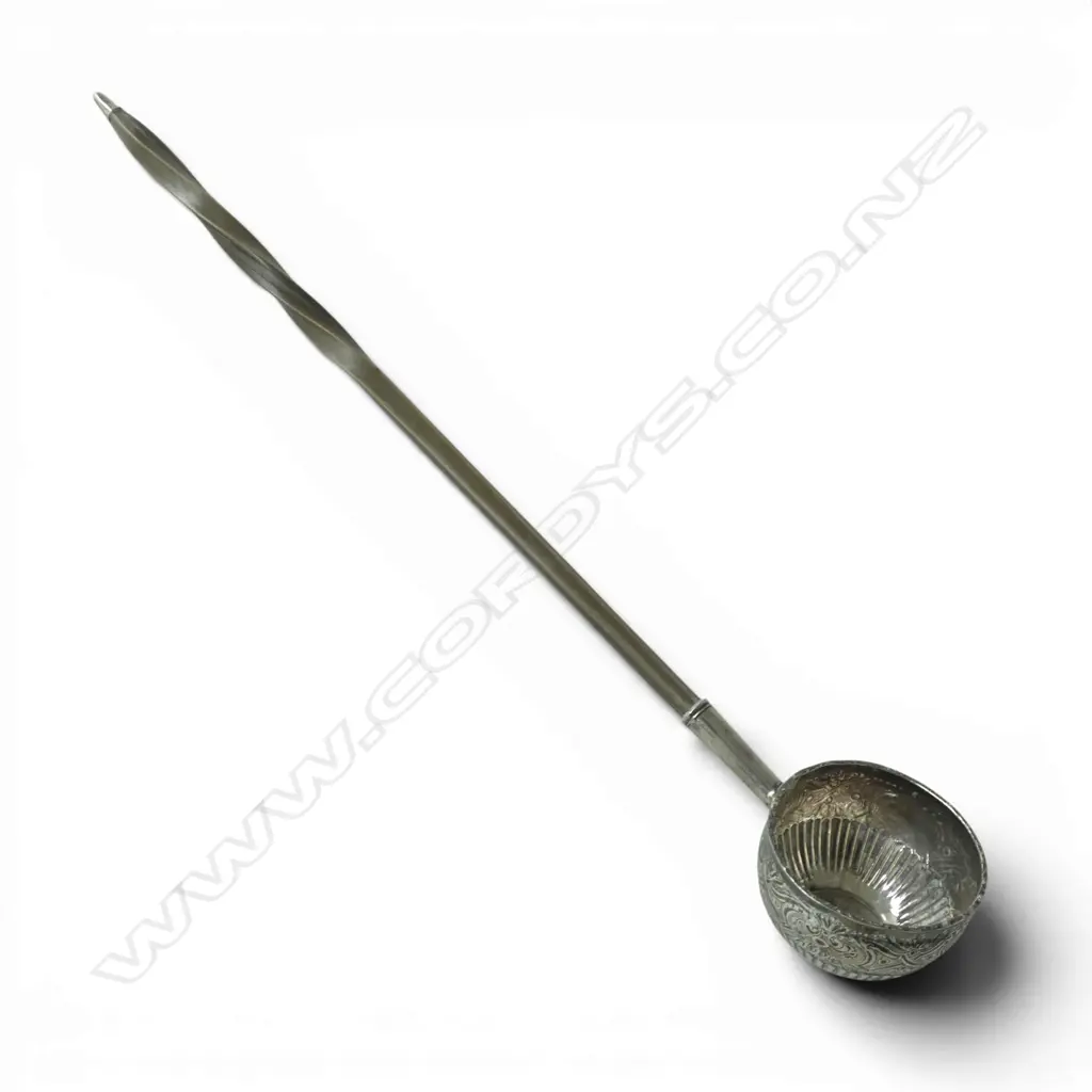 QUEEN ANNE SILVER & BALEEN TODDY LADLE L.365mm Image 1++