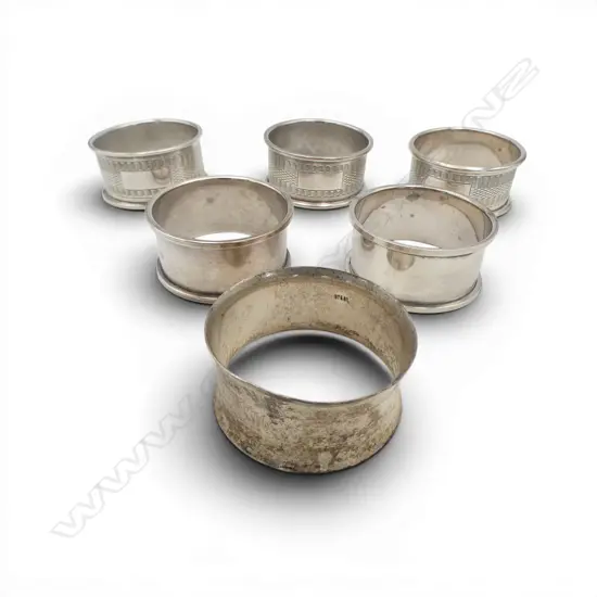 6 S/SILVER NAPKIN RINGS 72GMS