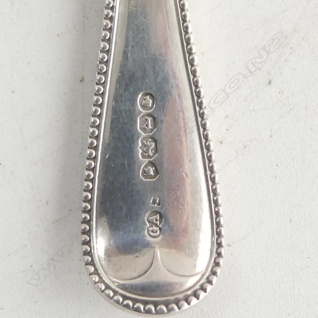 London 1860 SILVER BEAD EDGE SAUCE LADLE 75gms Image 1++