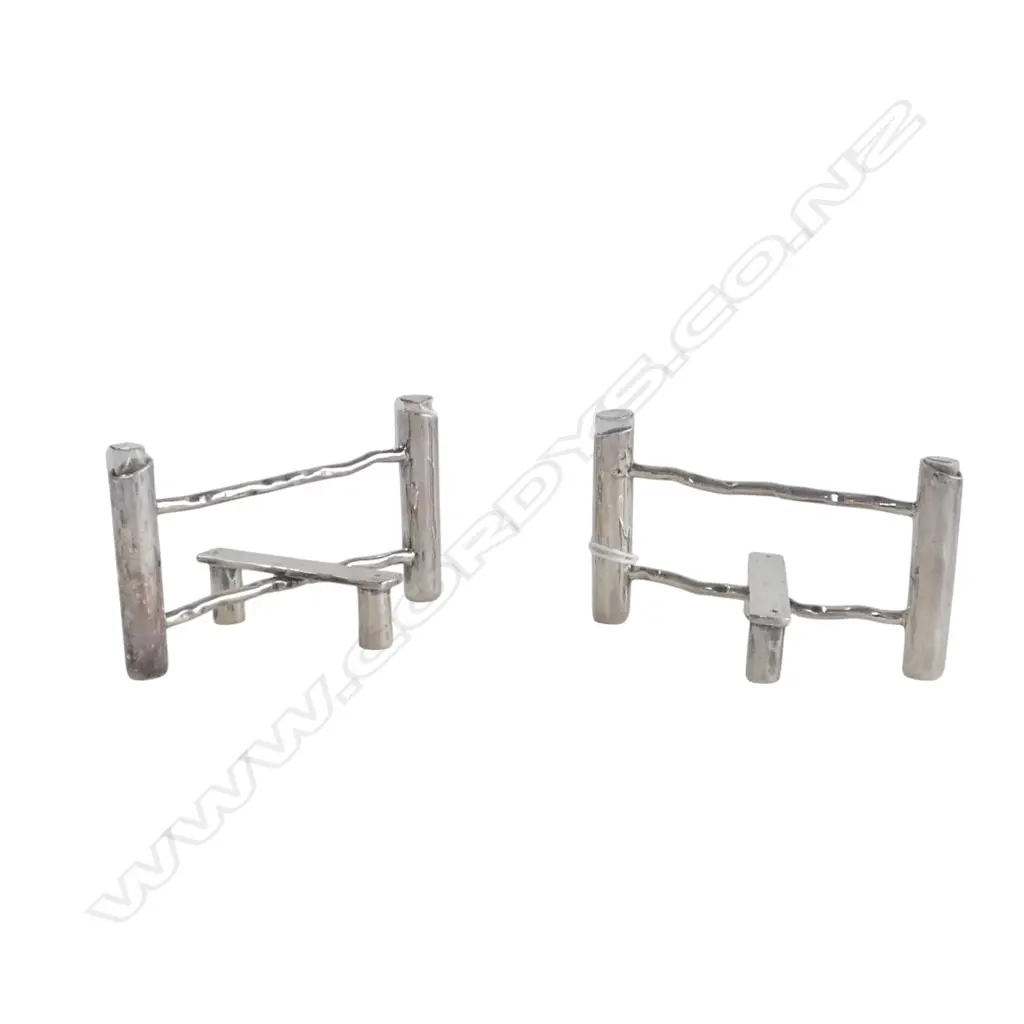 PR 20thC SILVER PLATED NOVELTY KNIFE RESTS L.88mm Image 1++