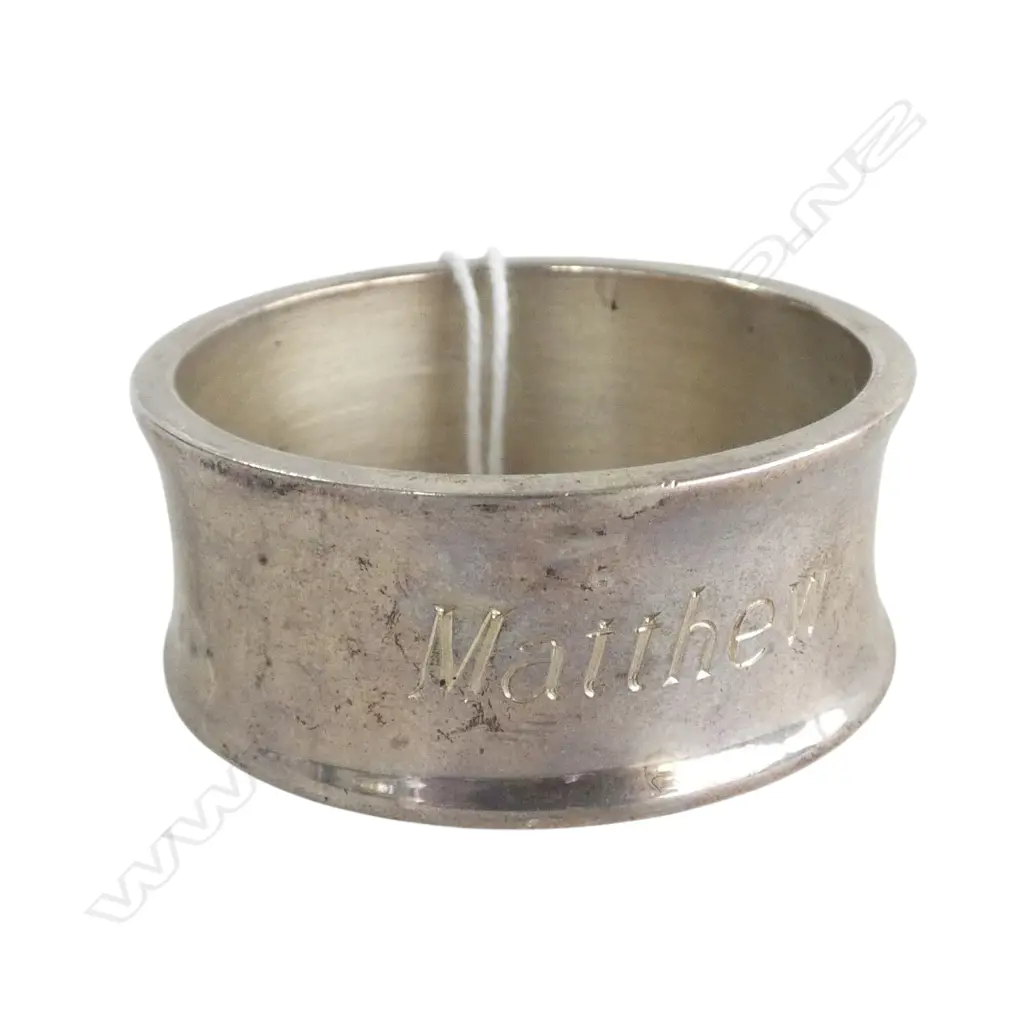 TIFFANY & CO STG SILVER NAPKIN RING engraved 'Matthew' 46.2gms Image 1++