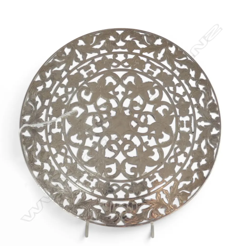WEBSTER STG SILVER COASTER, 205mm dia Image 1++