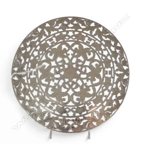 WEBSTER STG SILVER COASTER, 205mm dia
