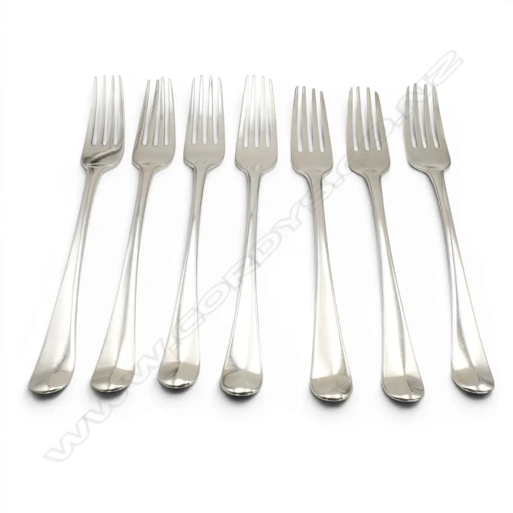7 STG SILVER FORKS, LONDON 1798 L.205mm, 446gms Image 1++