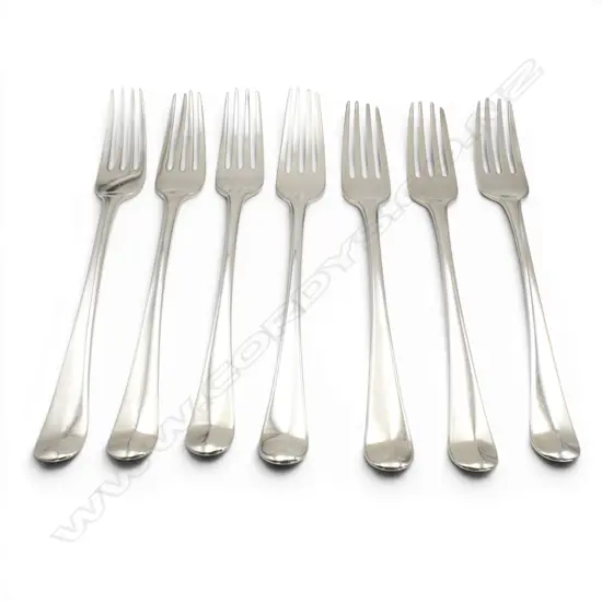 7 STG SILVER FORKS, LONDON 1798 L.205mm, 446gms