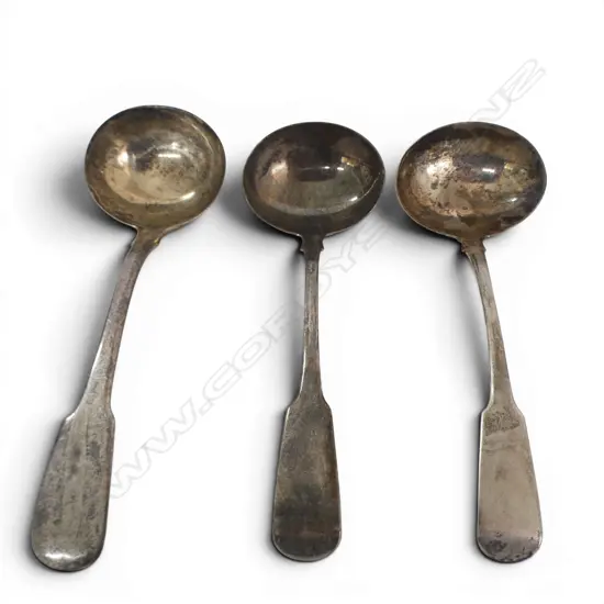 3 GEORGE IV SILVER SAUCE LADLE Fiddle pattern 137gms