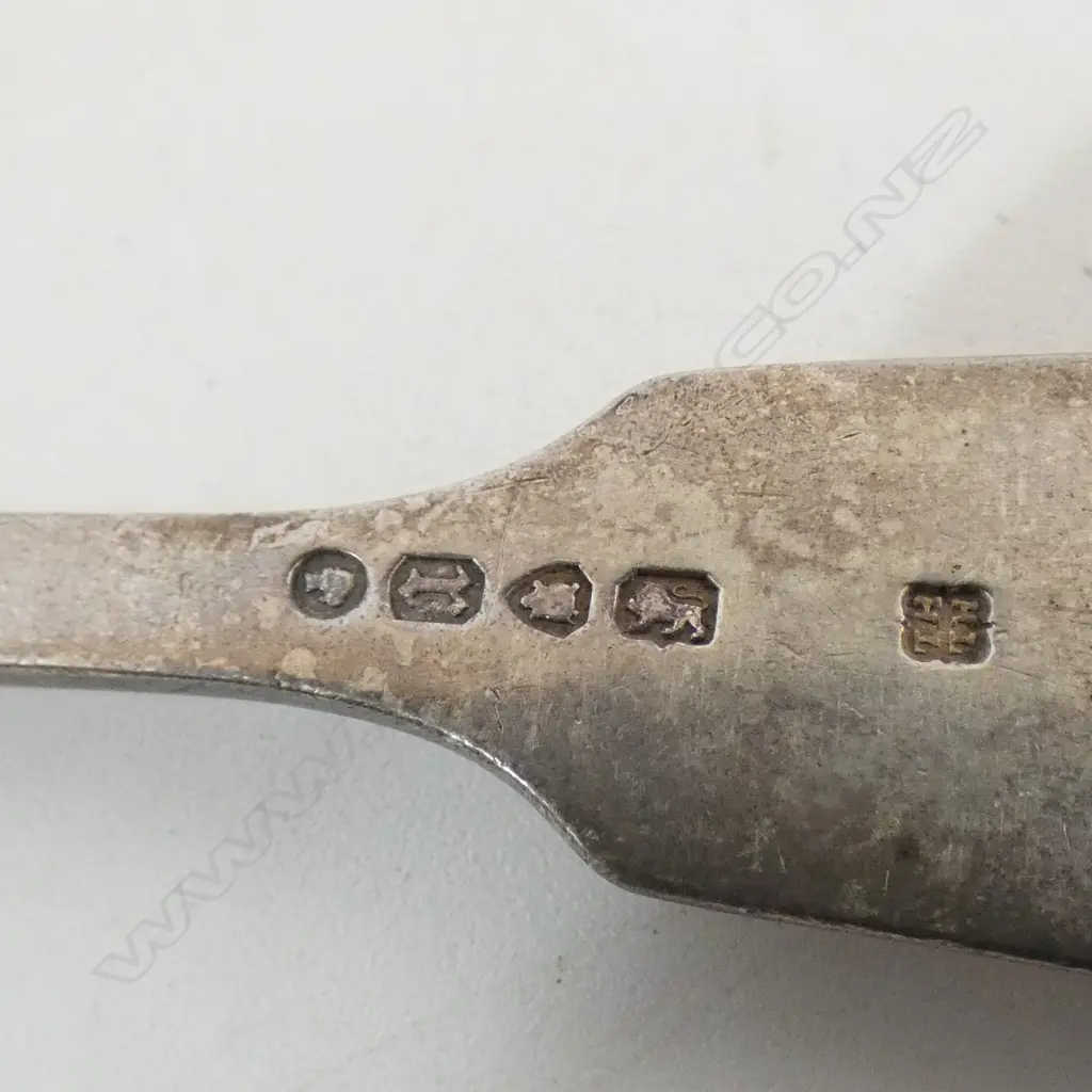 SET 6 London 1872 SILVER fiddle pattern DESSERT FORKS. 1 w tynes damaged.281gms Image 1++