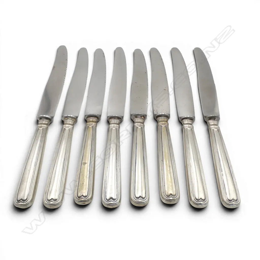 8 SILVER HANDLED KNIVES L.200mm Image 1++