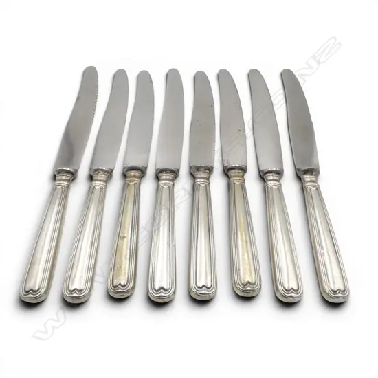 8 SILVER HANDLED KNIVES L.200mm
