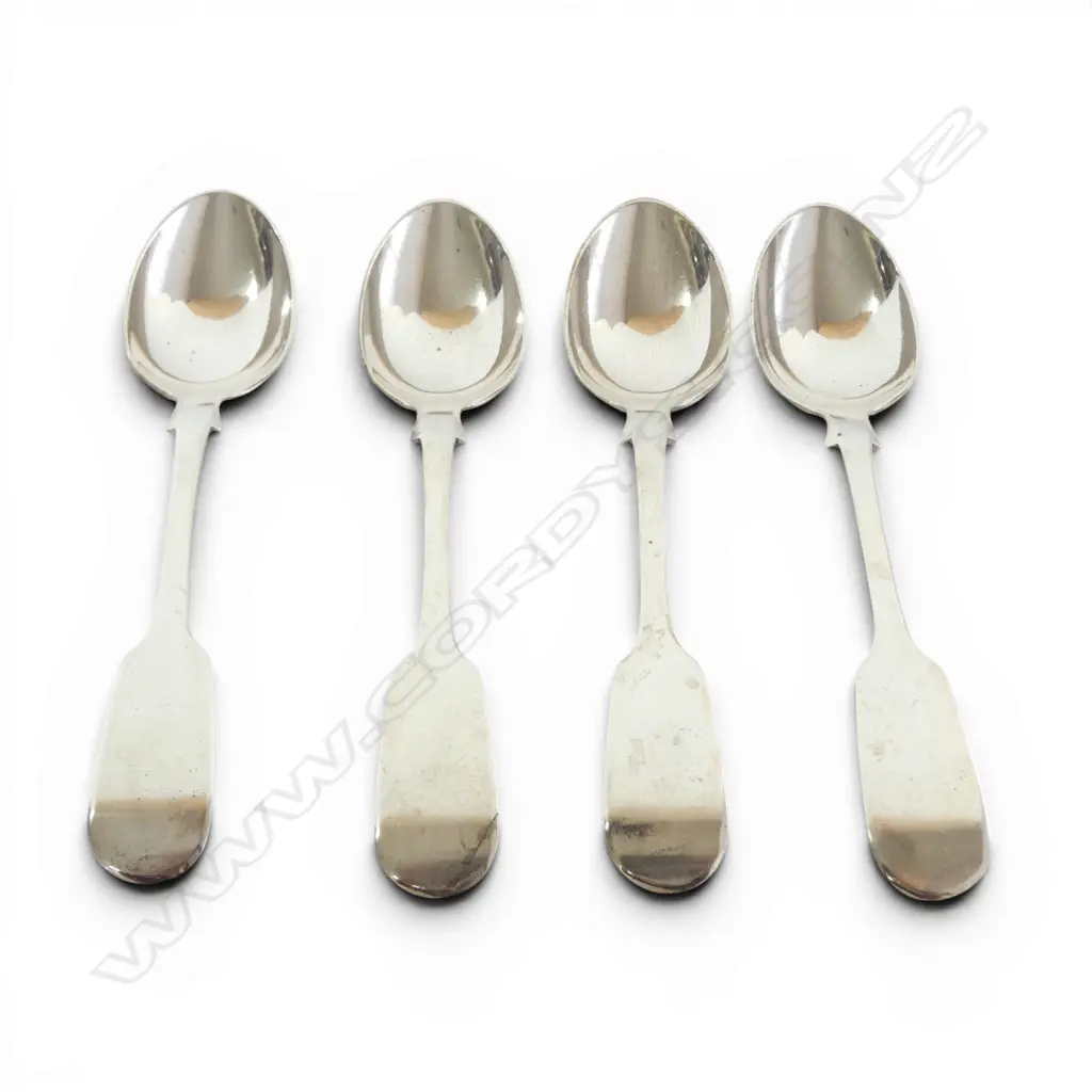 SET OF 4 VICTORIAN S/SILVER TEASPOONS 82.9GMS Image 1++