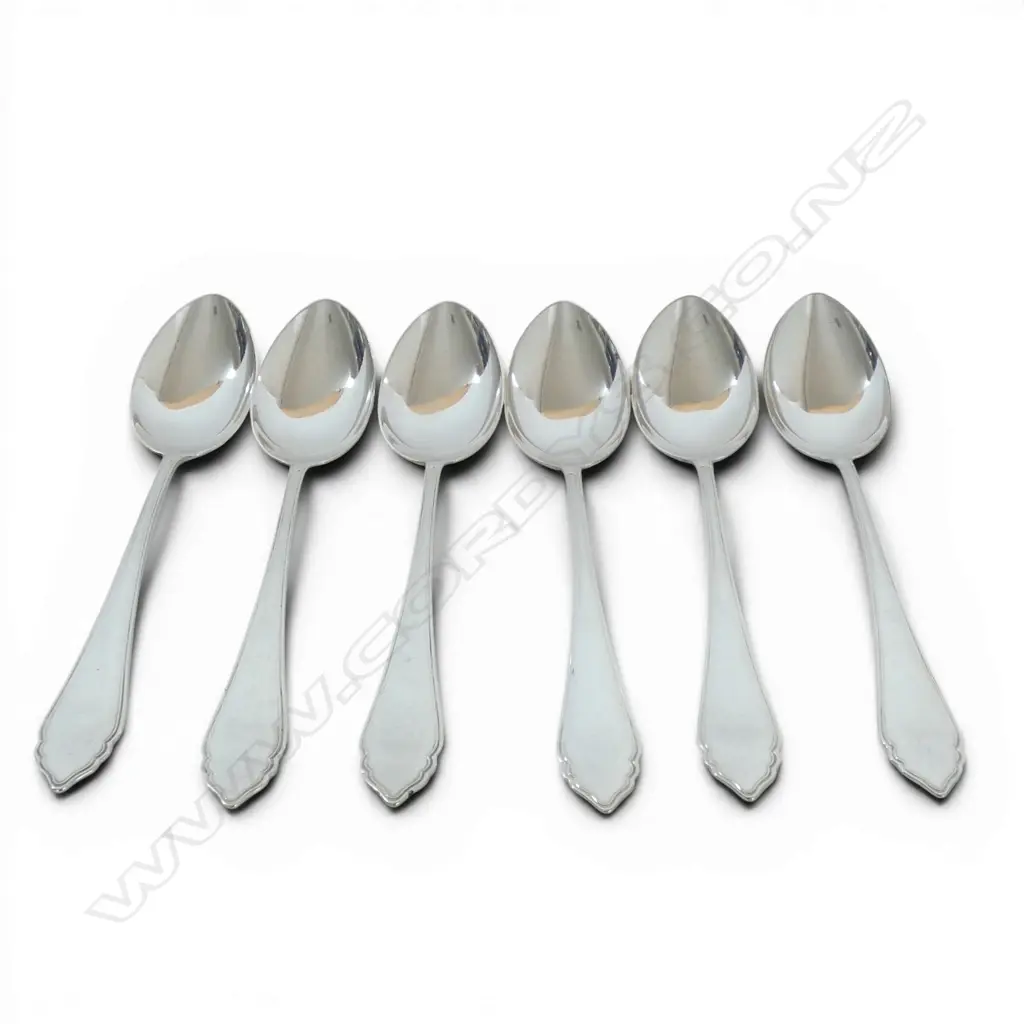 AUSTRIAN 800 SILVER 6 DESSERT SPOONS MAKER ALEXANDER STURM 264.1GMS Image 1++