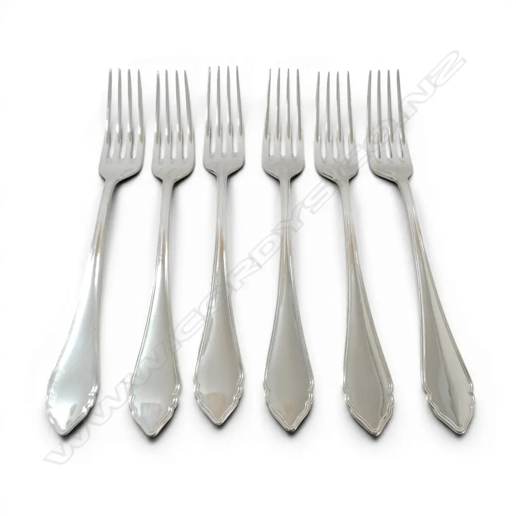 AUSTRIAN 800 SILVER 6 LARGE DINNER FORKS ALEXANDER STURM MAKER 377.5GMS Image 1++