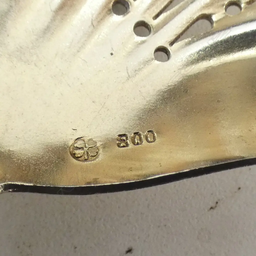 AUSTRIAN 800 SILVER SIFTER SPOON GILT BOWL MAKER ALEXANDER STURM 62.6GMS Image 1++