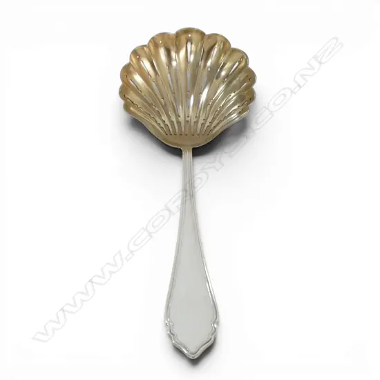AUSTRIAN 800 SILVER SIFTER SPOON GILT BOWL MAKER ALEXANDER STURM 62.6GMS