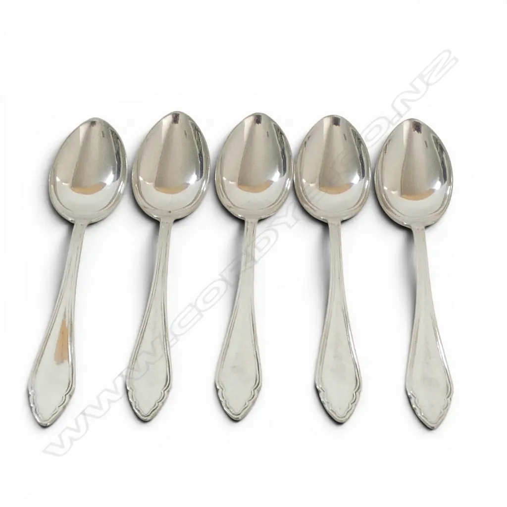 AUSTRIAN 800 SILVER 5 COFFEE SPOONS 69.8GMS MAKER ALEXANDER STURM  Image 1++