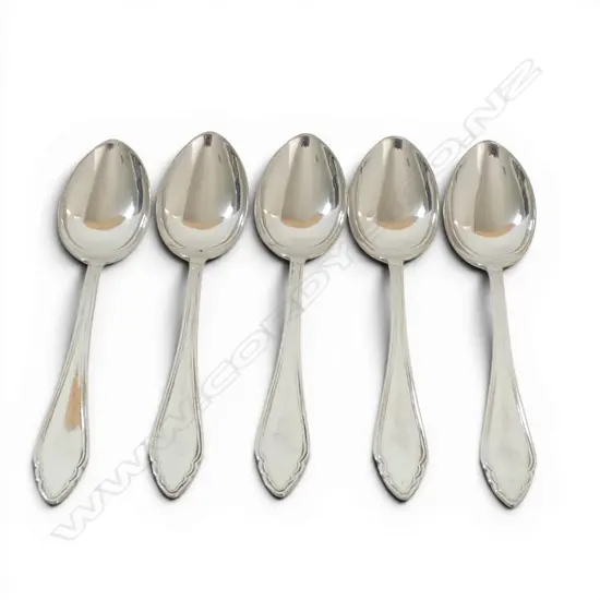 AUSTRIAN 800 SILVER 5 COFFEE SPOONS 69.8GMS MAKER ALEXANDER STURM 