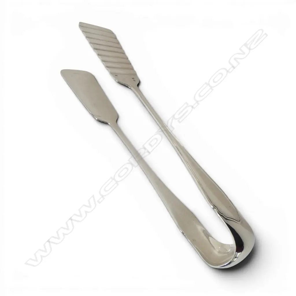 AUSTRIAN 800 SILVER LARGE SERVING TONGS MAKER  ALEXANDER STURM 210.7GMS Image 1++