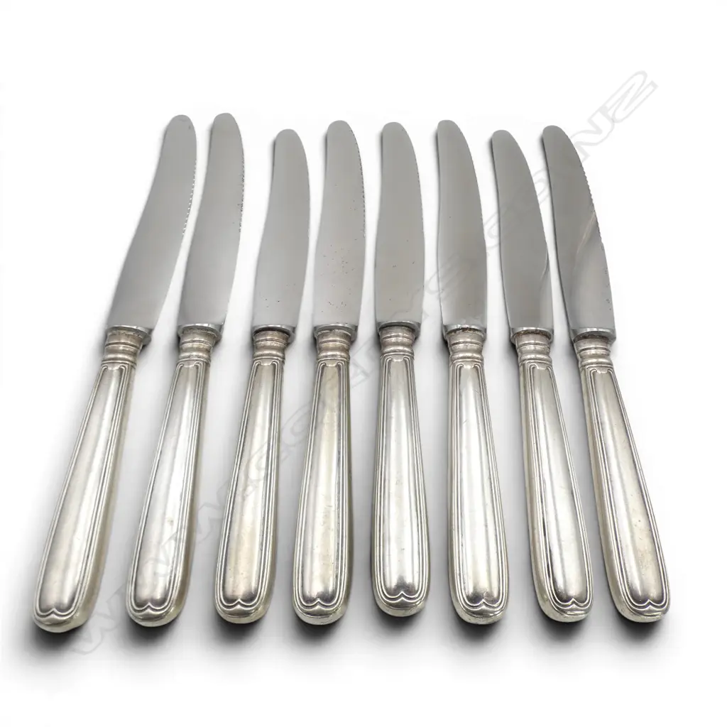 8 SILVER HANDLED KNIVES L.240mm Image 1++