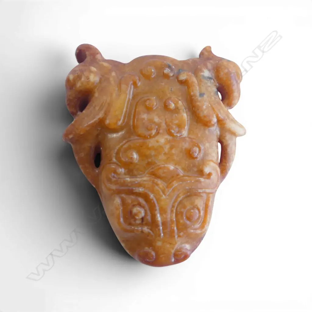 CHINESE CARVED JADE DRAGON ORNAMENT L.50mm Image 1++