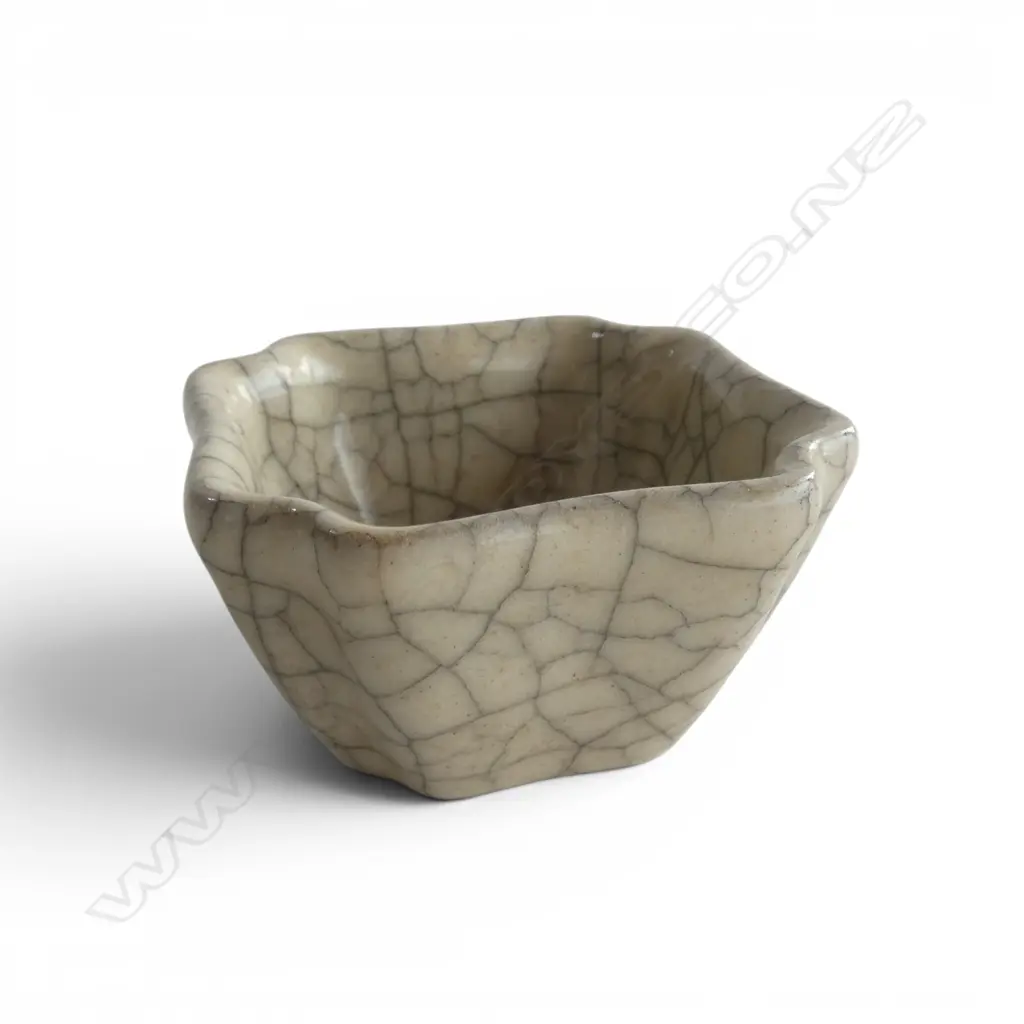 CRACKLE GLAZE DISH 75x75mm Image 1++