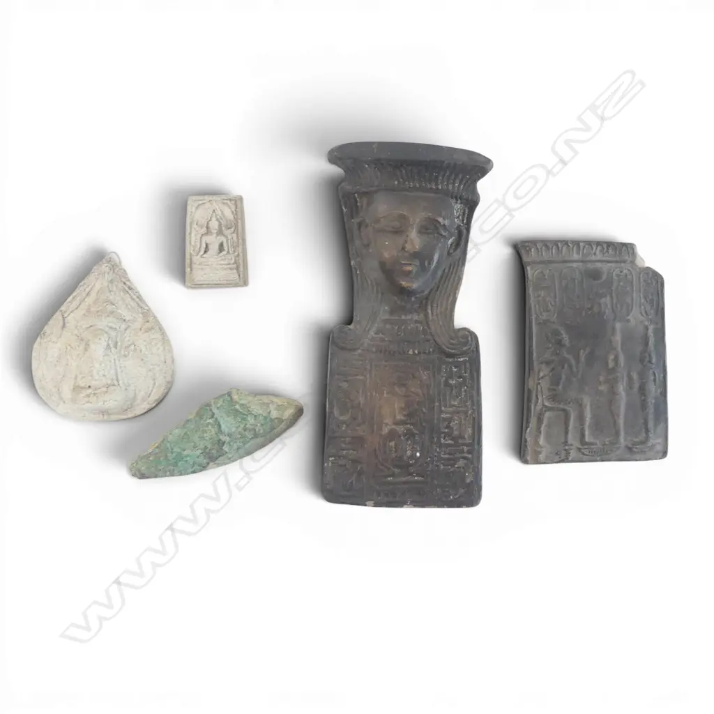 5 ANCIENT ? EGYPTIAN & OTHER RELICS Largest H.145mm Image 1++