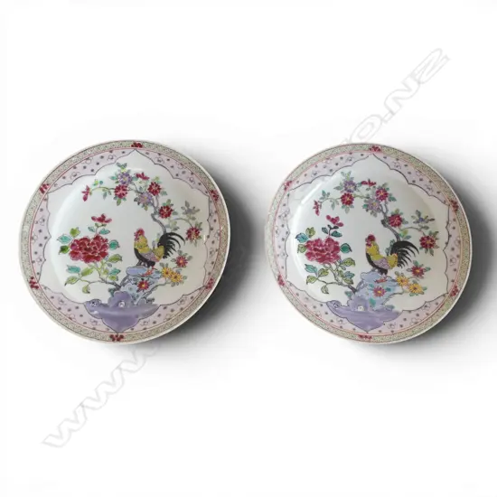 PR 18thC? CHINESE FAMILLE ROSE porcelain PLATES Dia.215mm