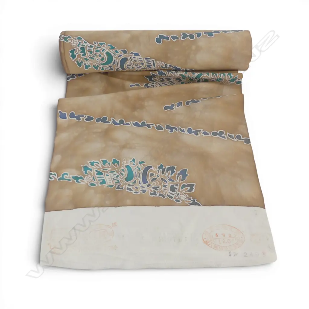 Unused 1980's NISHIJIN TEXTILE (Kyoto) JAPANESE SILK ROLL L.12M W.370mm. New old stock Image 1++