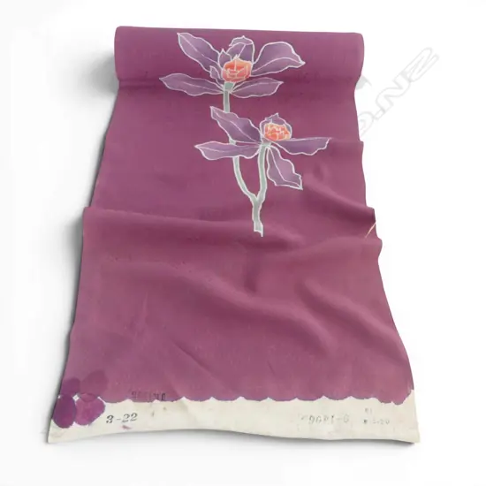 Unused 1980's NISHIJIN TEXTILE (Kyoto) JAPANESE SILK ROLL L.12M W.370mm. New old stock