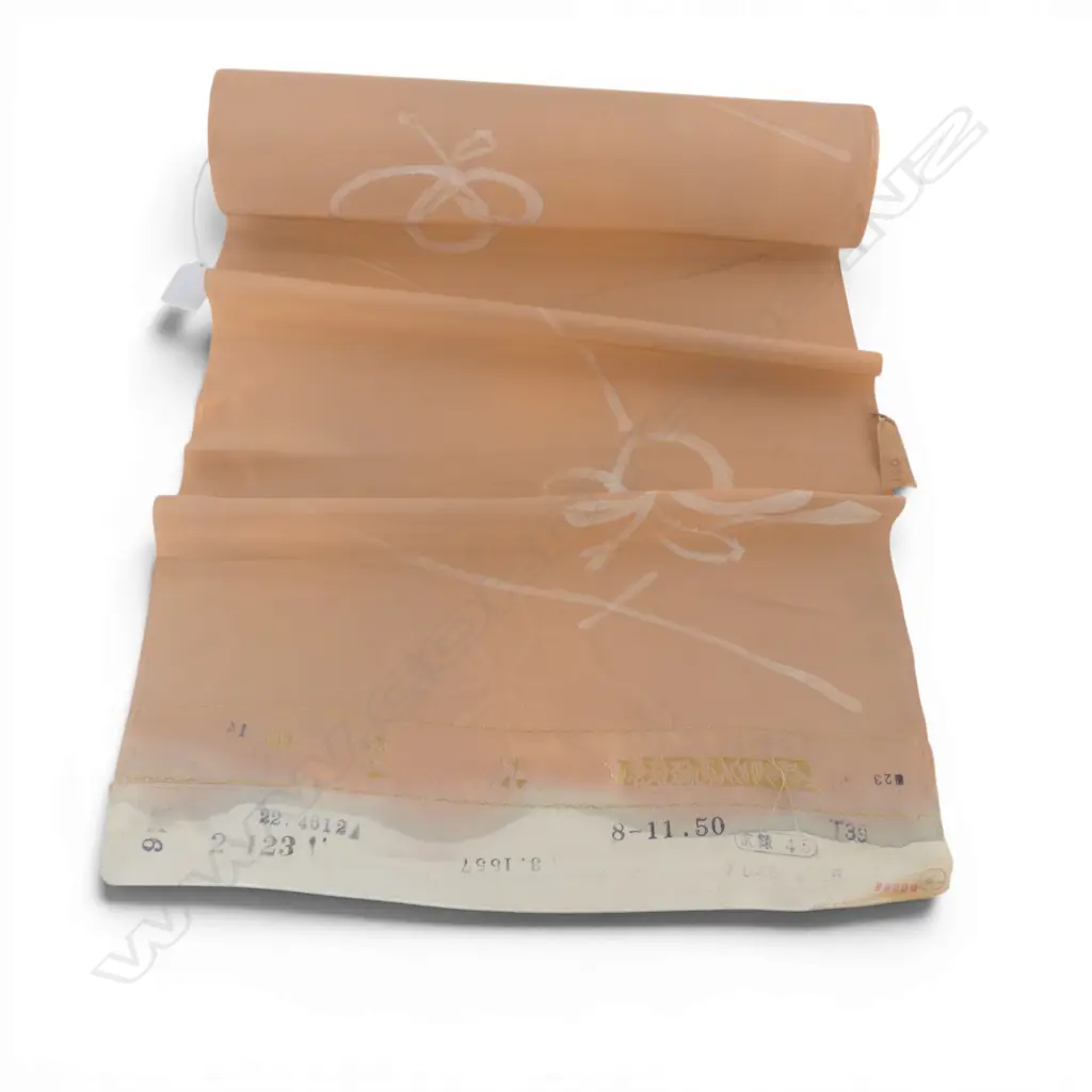 Unused 1980's NISHIJIN TEXTILE (Kyoto) JAPANESE SILK ROLL L.12M W.370mm. New old stock Image 1++