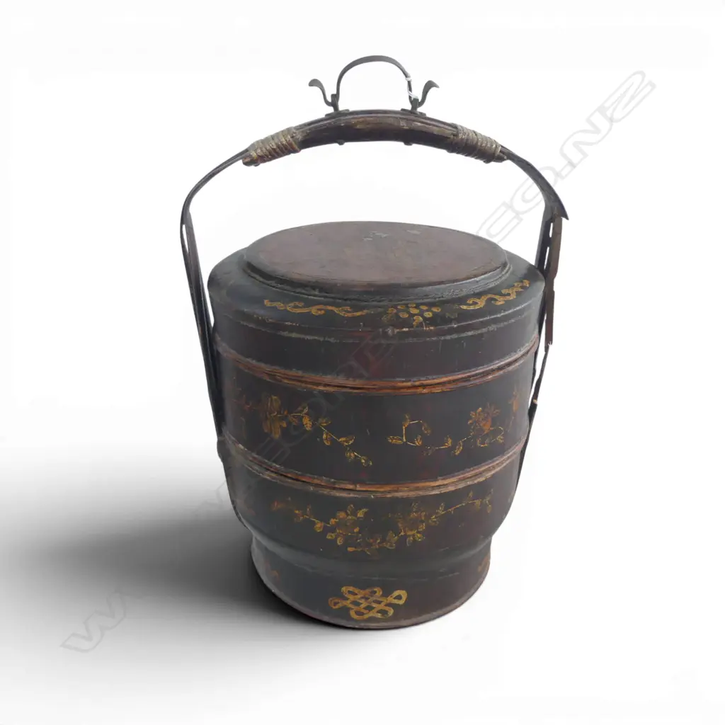 VINTAGE CHINESE WEDDING BASKET faults H.400mm Image 1++