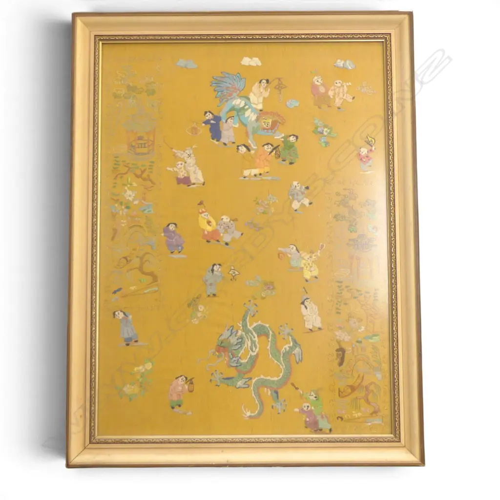 FRAMED ORIENTAL EMBROIDERY 610x445mm Image 1++