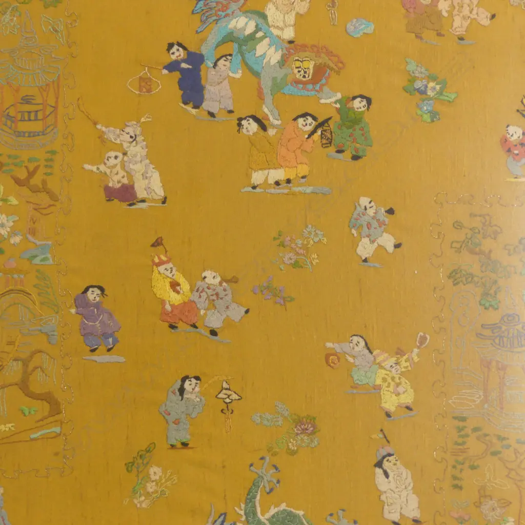 FRAMED ORIENTAL EMBROIDERY 610x445mm Image 1++