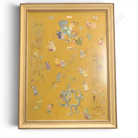 FRAMED ORIENTAL EMBROIDERY 610x445mm