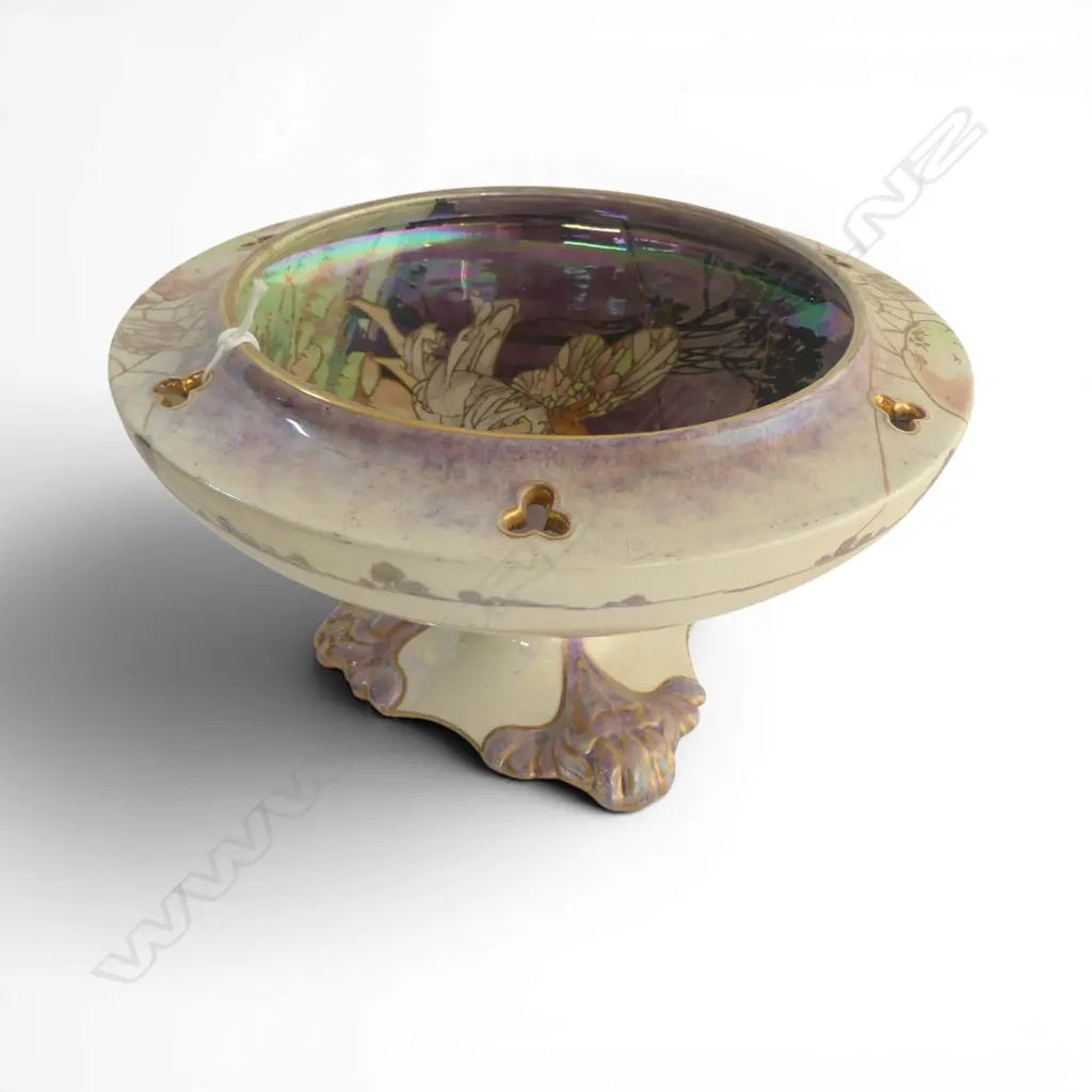 GRIMWADES BYZANTA WARE 'CECIL' FAIRYLAND LUSTRE COMPORT H.130mm 225mm dia  Image 1++