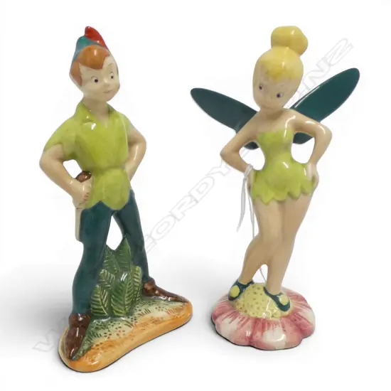 2 BESWICK FIGURINES; PETER PAN & TINKERBELL, GOLD BACKSTAMP H.120mm