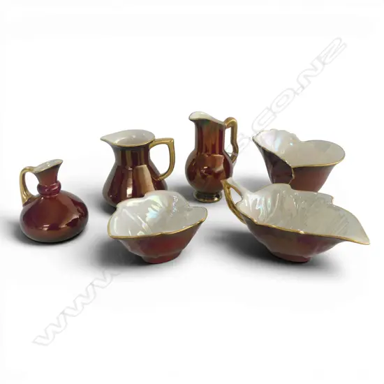 6 PCES CARLTON WARE ROUGE ROYAL CHINA H.100mm