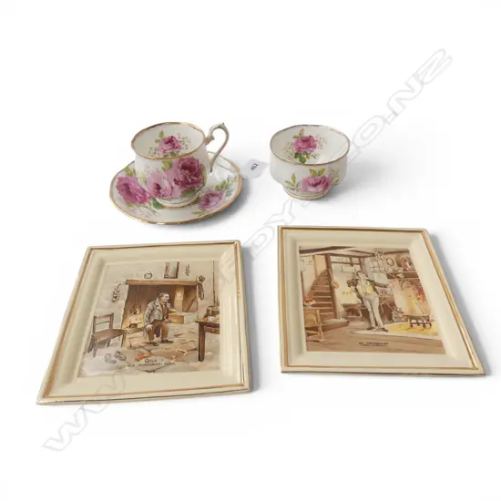 ROYAL ALBERT 'AMERICAN BEAUTY' C/S & SUGAR + 2 DECORATIVE PLATES
