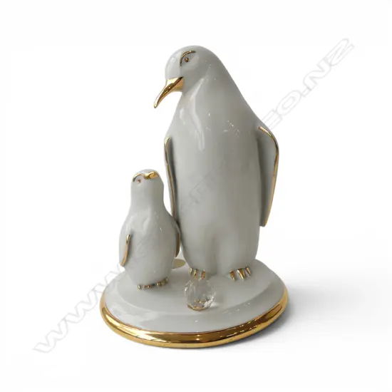 Limoge penguins with Swarovski crystal ,180 tall