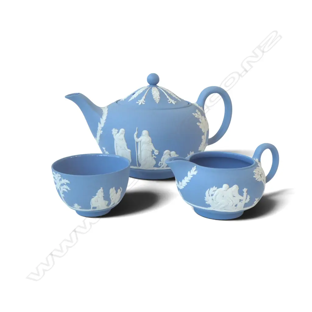 3 PCE WEDGWOOD JASPERWARE TEA SET Image 1++