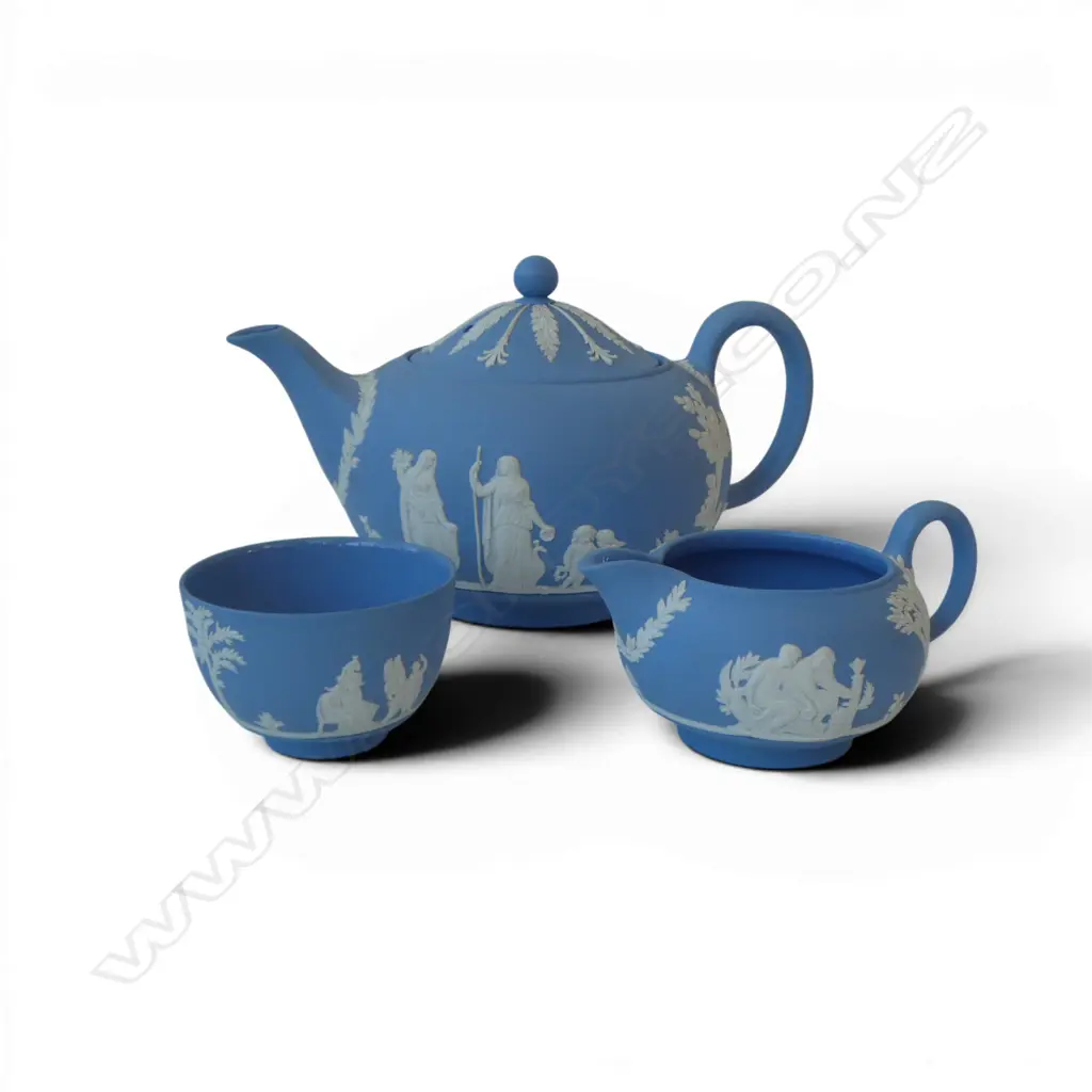 3 PCE WEDGWOOD JASPERWARE TEA SET Image 1++